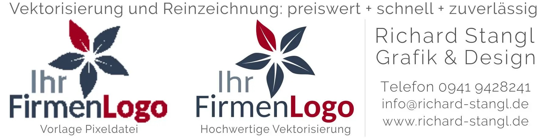 Günstige Vektorreinzeichnung Ihres Firmenlogos.